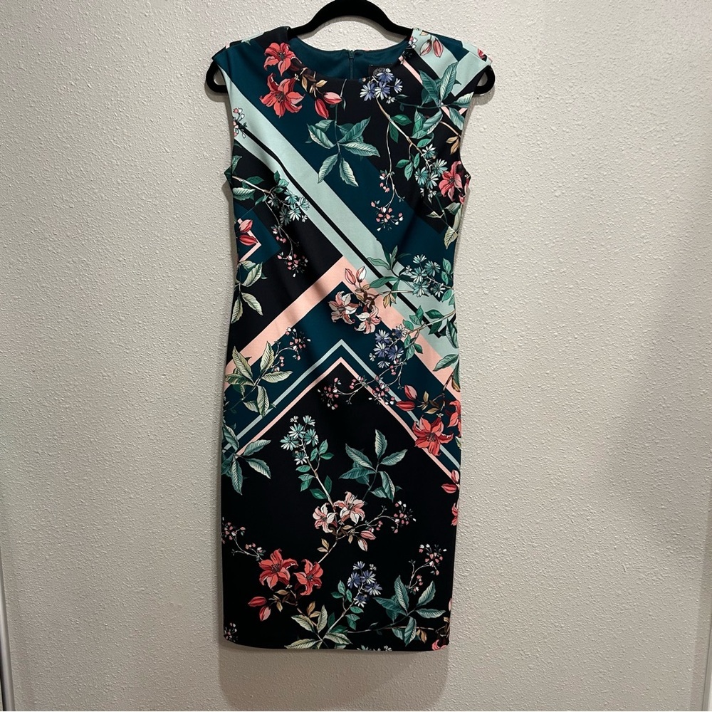 Vince Camuto Floral Print Sleeveless Dress